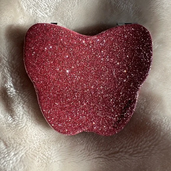 Coach Glitter Pink Butterfly Compact Mirror - Picture 3 of 9